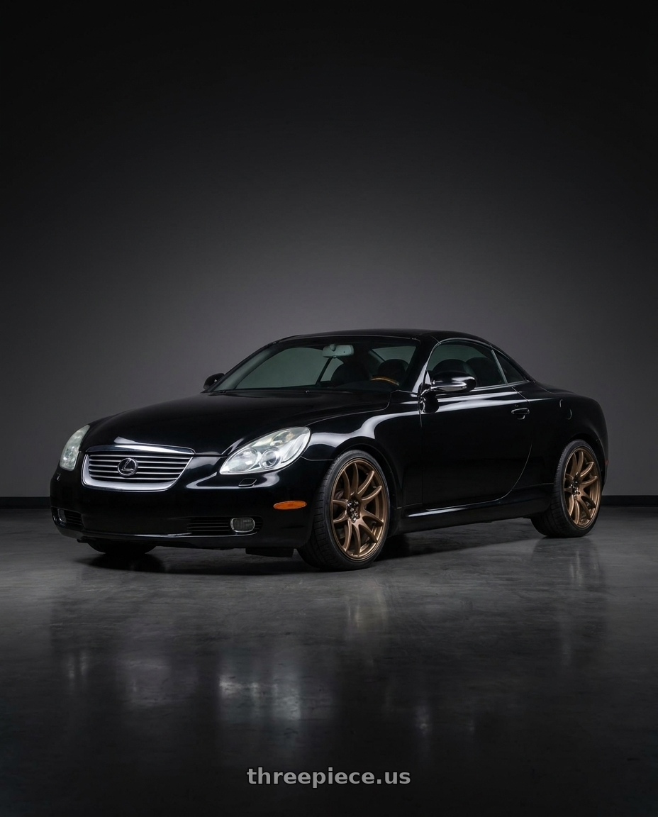 2004 Lexus SC430 black with Vors TR4 5x114.3 18x9.5 +35 Bronze wheels