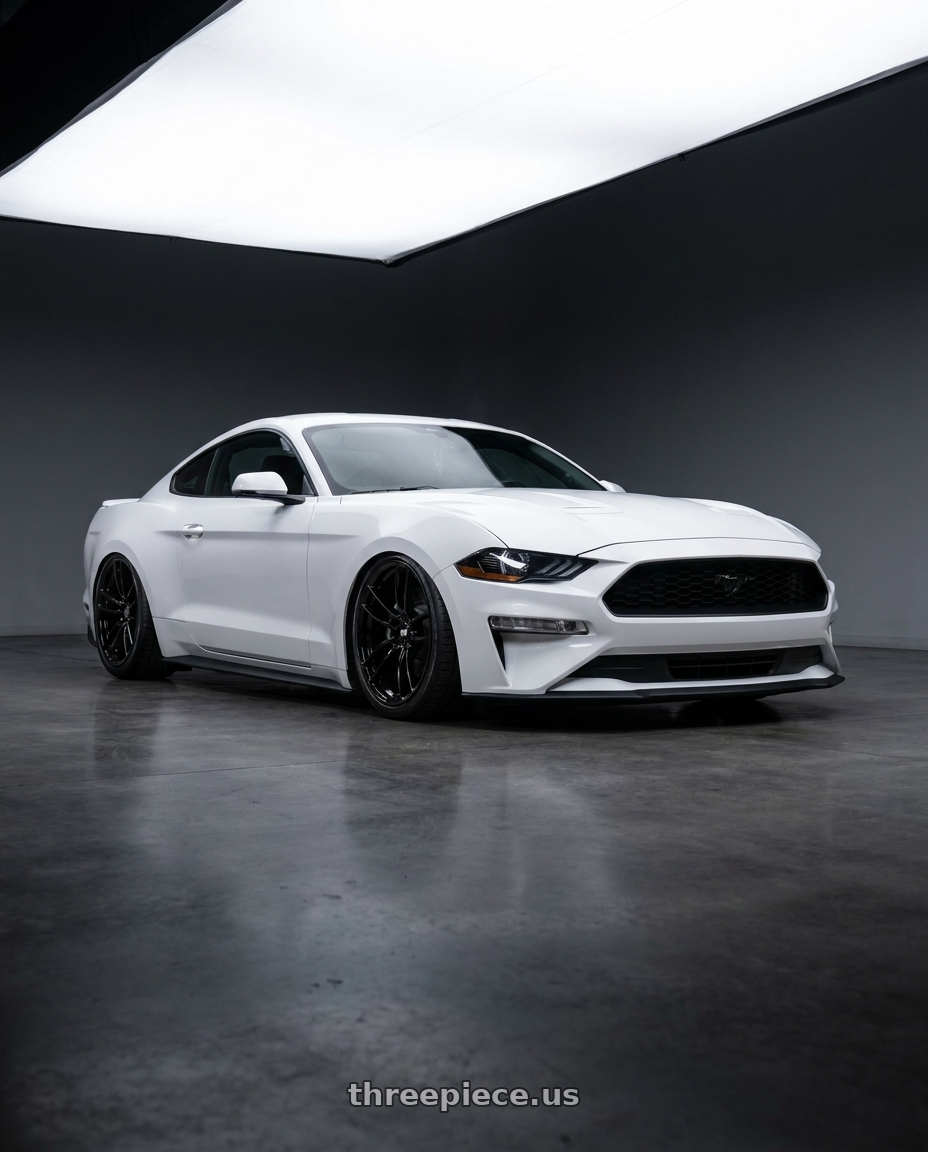 2022 Ford Mustang2.3 with P51 Wheels 101RF 5X114.3 19x10 +35 Gloss Black wheels