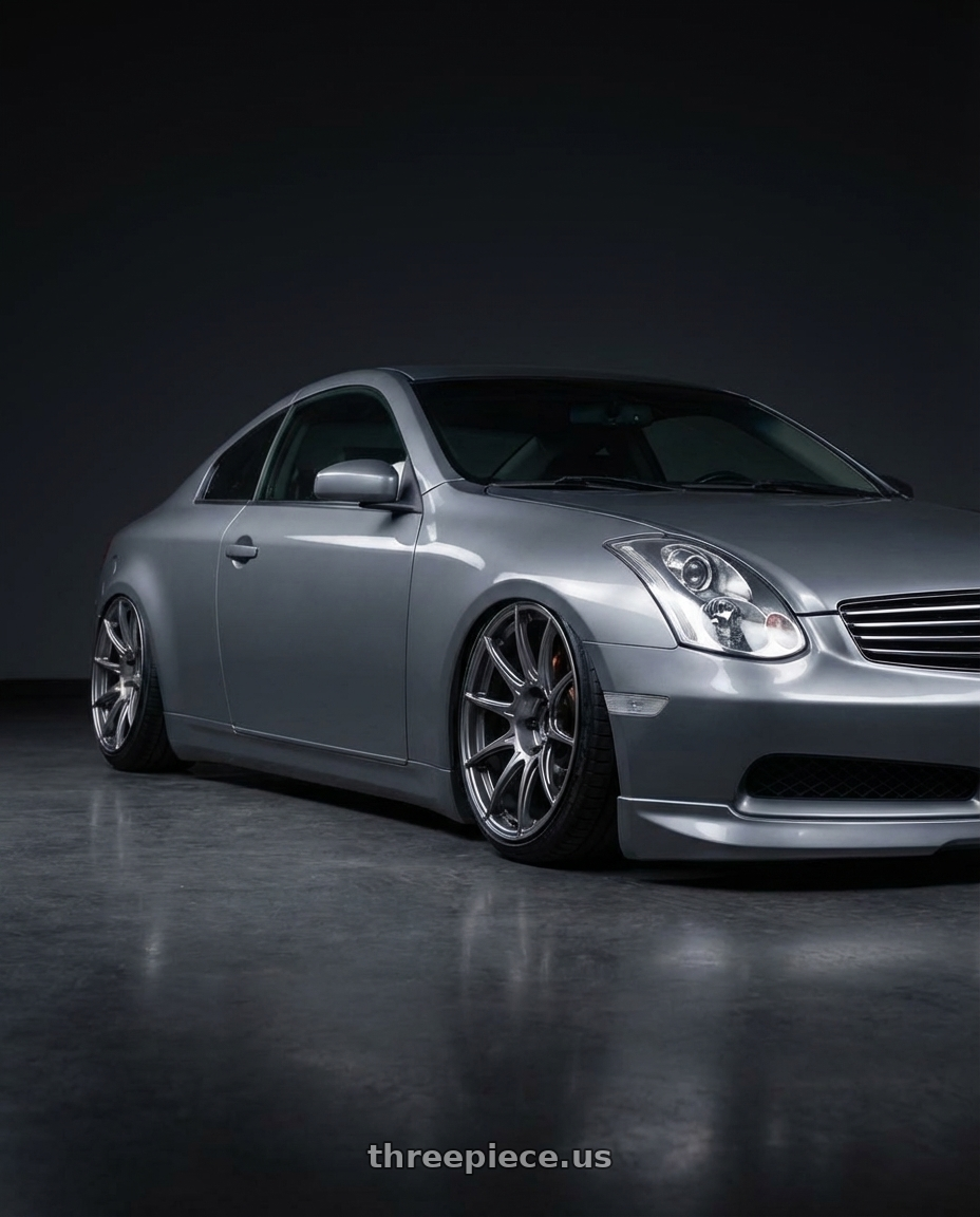 2006 infinity G35 coupe with Ssr Gtx01 5x114.3 18x10.5+15  DARK SILVER wheels