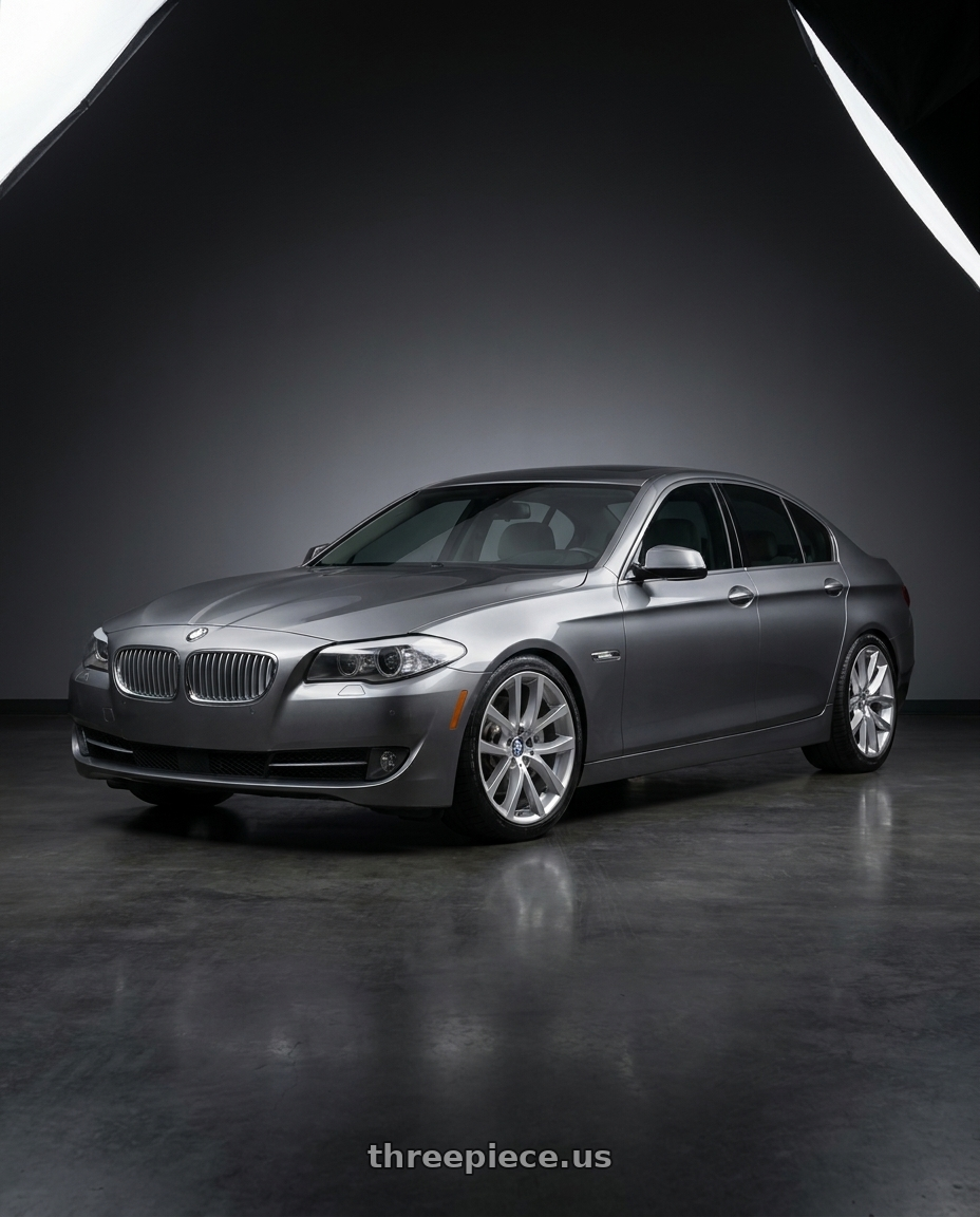 2016 BMW 5 Series F10 with Avant Garde Wheels M359 5X120 19x11 +25 Hyper Silver wheels