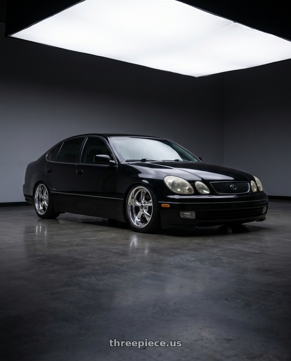 1998 lexus gs300 with American Racing AR605 TORQ THRUST M 5X114.3 18X10 +45 CHROME wheels