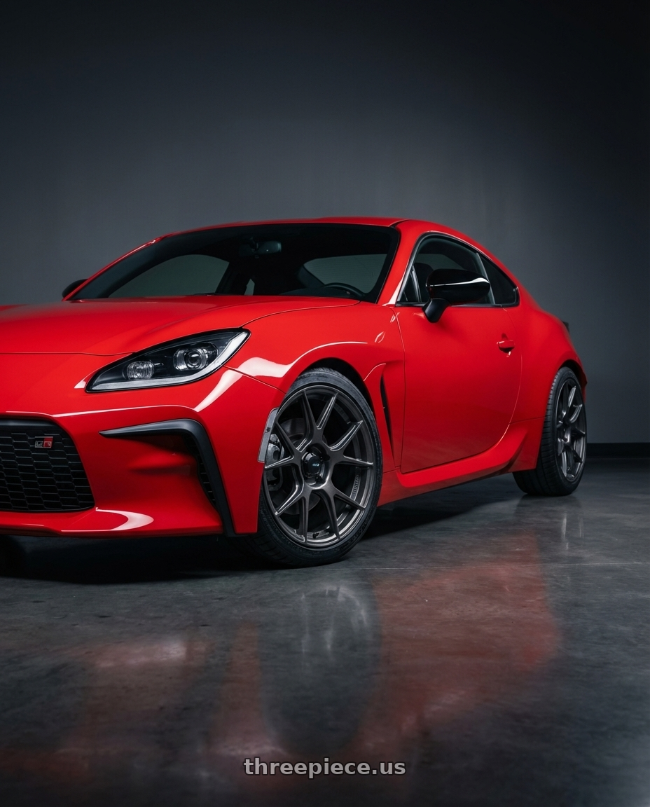 2024 Toyota GR86 with Konig Ampliform 5x114.3 18x9.5+25 Dark Metallic Graphite wheels