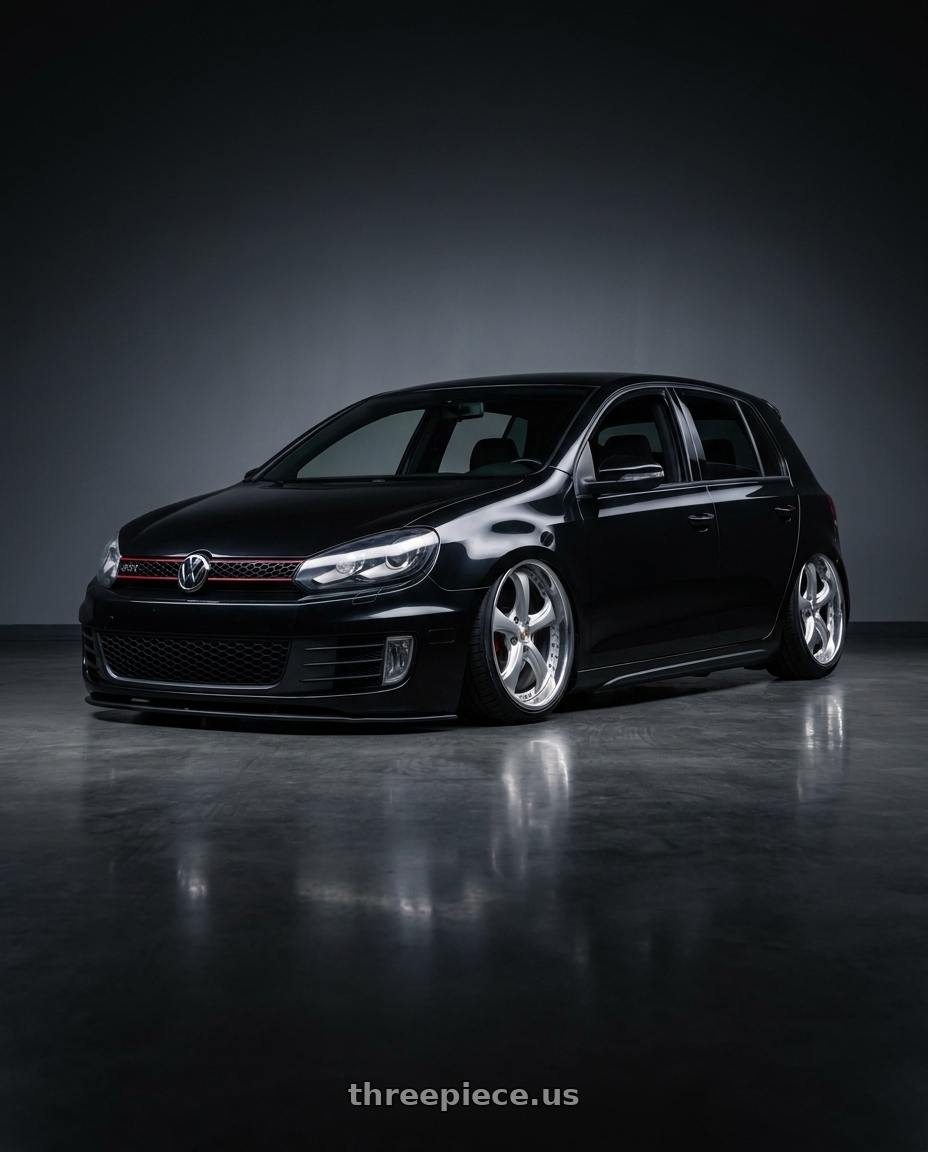 2013 Volkswagen GTI with Work Wheels VS-KF 5x112 18x8.5+47 Light Grey Silver A Disk FULL REVERSE wheels