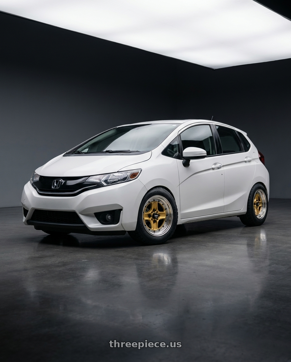 2016 Honda fit ex with Work Equip 40 4x100 15x9.5 -25 o disk Sprint Gold wheels