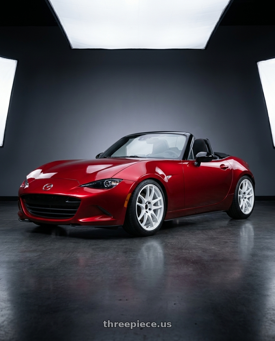 2024 mazda mx5  with Work Emotion Cr Kiwami 4x100 17x7 +38 White wheels