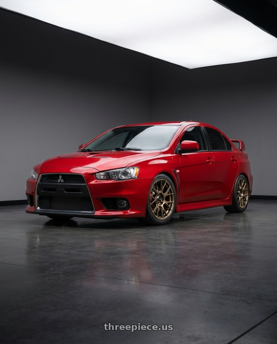 2012 Mitsubishi Lancer Evo X with Konig Ampliform 5x114.3 18x8.5+35 Gloss Bronze wheels