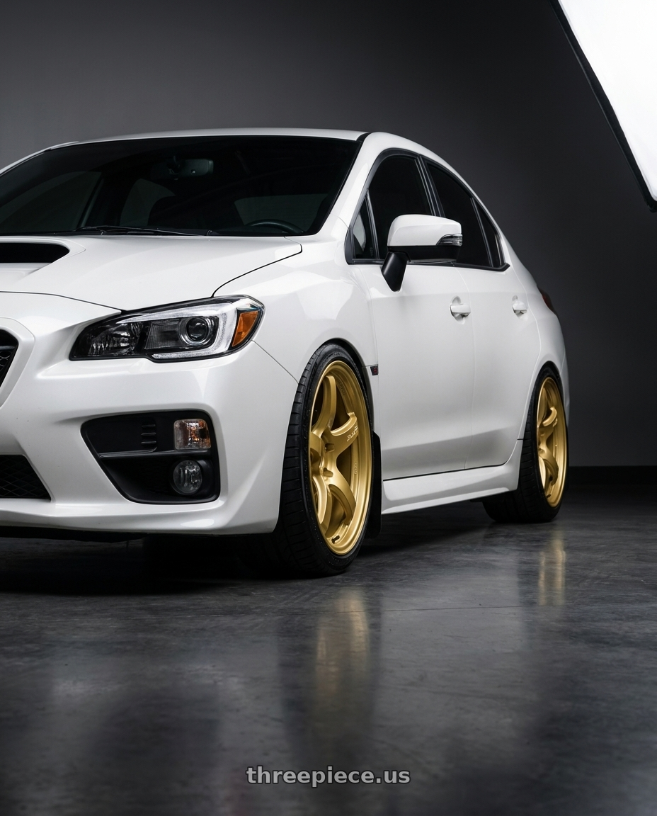 2017 Subaru WRX Limited Crystal with Gram Lights 57CR 5x114.3 18x9.5 +38 E8 Gold wheels