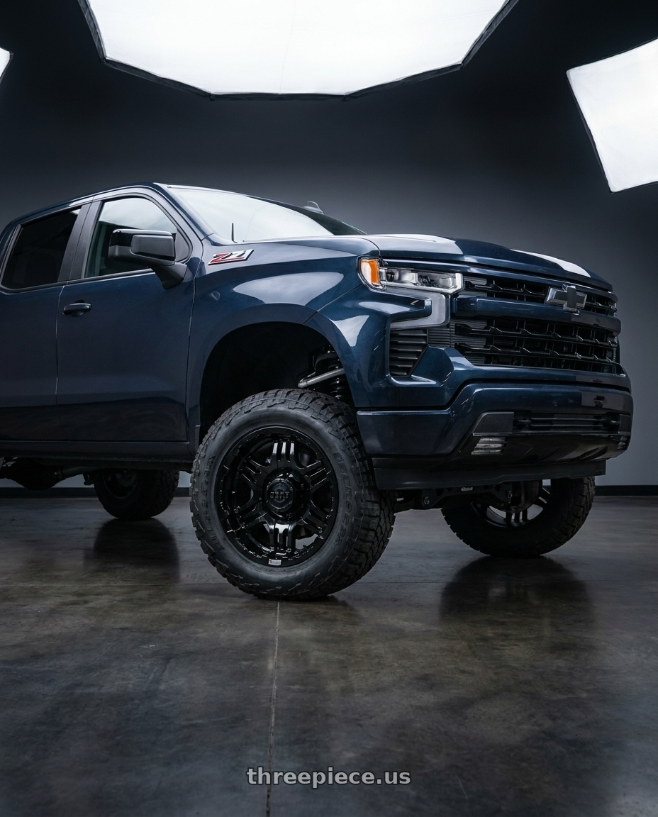 2023 Chevrolet Silverado 1500 with Gear Off Road 713B 6x139.7 20x9 +10 Gloss Black wheels
