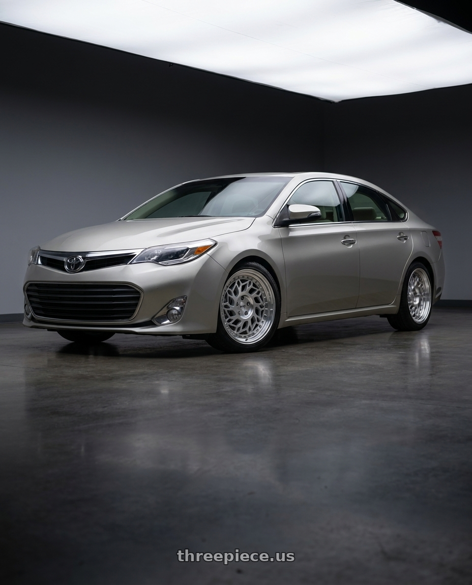 2013 toyota avalon with F1R R32 5x114.3 18x8.5 +33 Machine Silver/Polish Lip wheels
