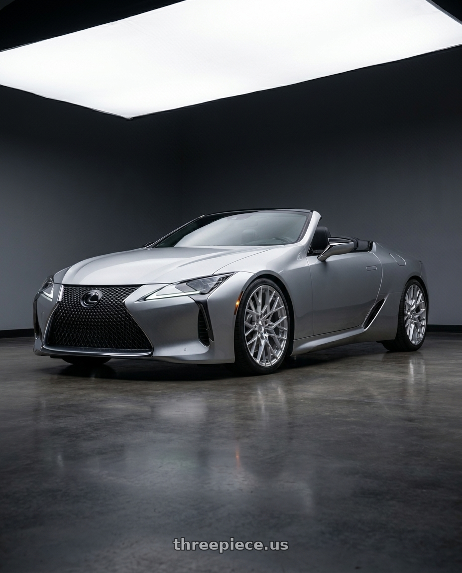 2021 Lexus LC 500 with TSW SEBRING 5X120 22X9 +20 SILVER W/  MIRROR CUT FACE wheels
