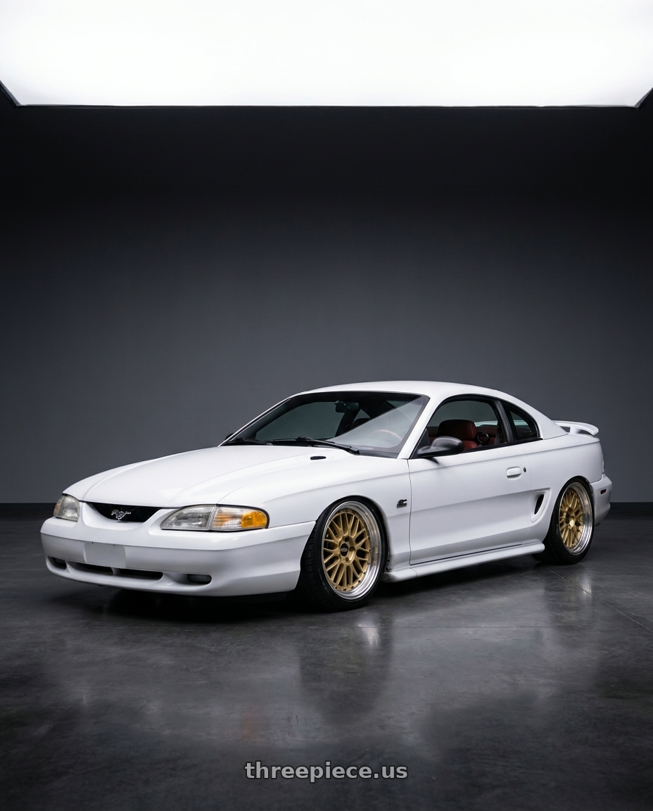 1994 FORD MUSTANG GT with BBS LM 5x114.3 18x9.0+42 Gold wheels