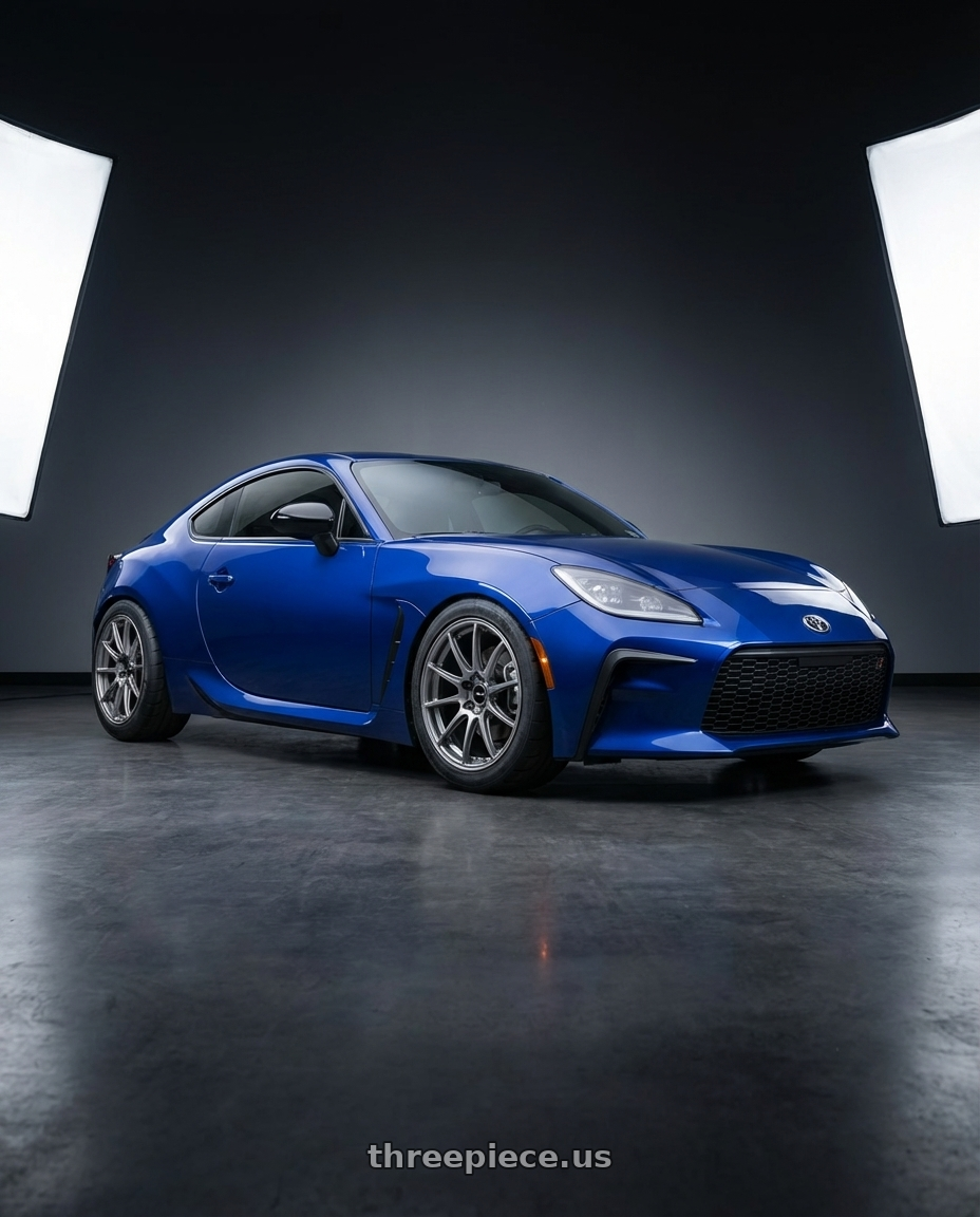 2023 Toyota GR86 with Enkei Triumph 5x100 18x8.5+45 Storm Gray wheels