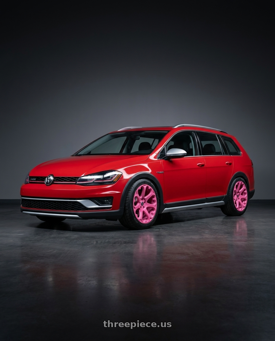2019 Volkswagen Alltrack with Heritage Wheel Kokoro MonoC 5x112 18x8.5+35 Pink wheels