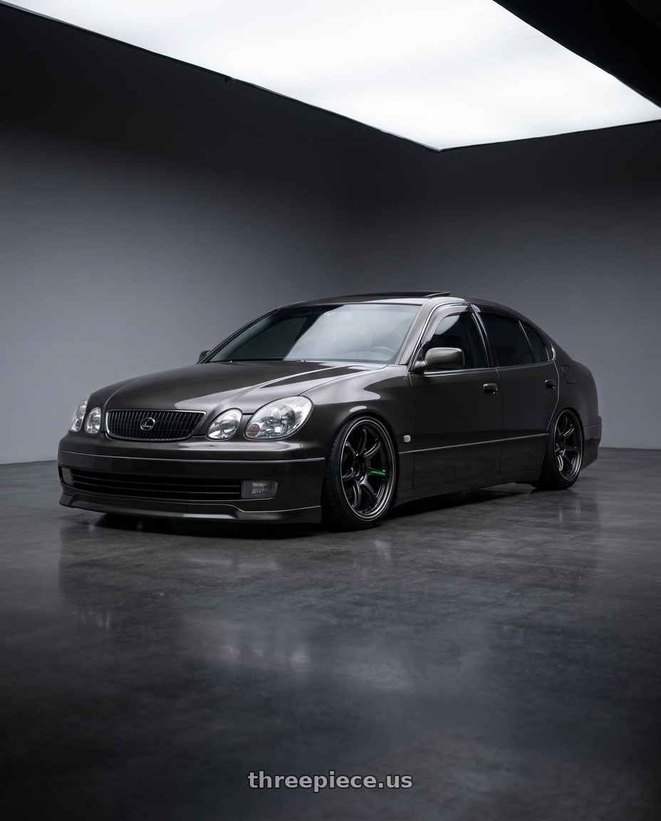 2000 lexus gs300 with Work Emotion Zr10 5x114.3 18x9.5 +38 Black Diamond Lip Cut wheels