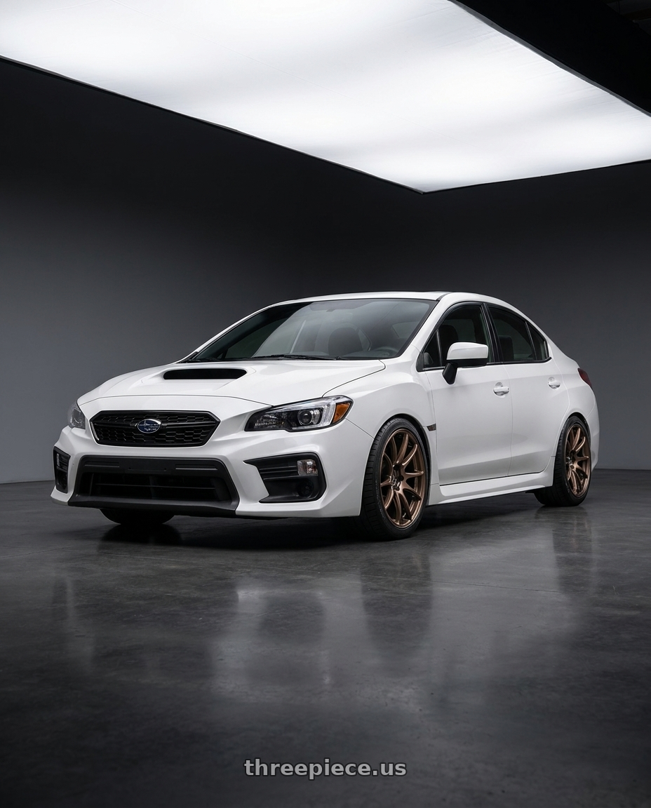 2021 subaru wrx crystal white with WORK Emotion CR Shigoku 5x114.3 18x9.5 +38 Armed Titanium AMG wheels