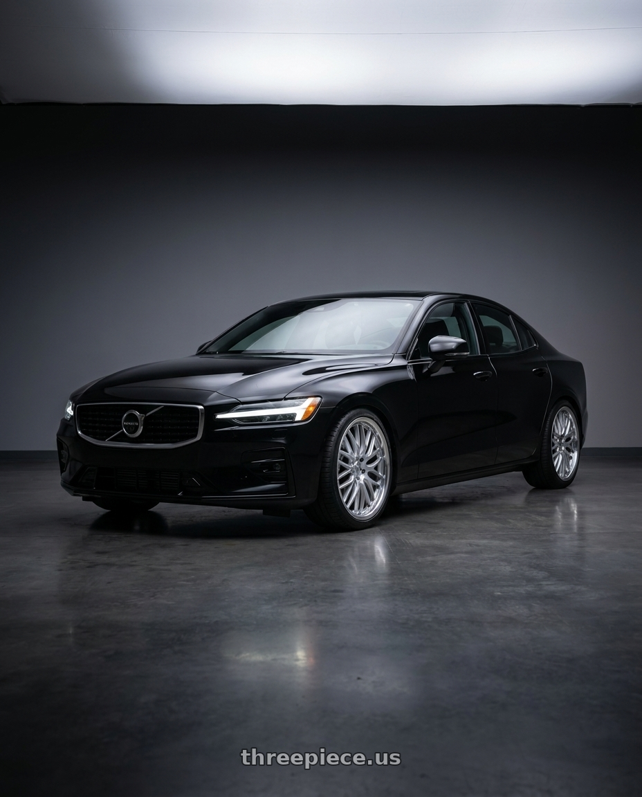 2022 Volvo s60 with V�xx Masi 5x108 18x8+45 Silver Mirror Mach Lip wheels