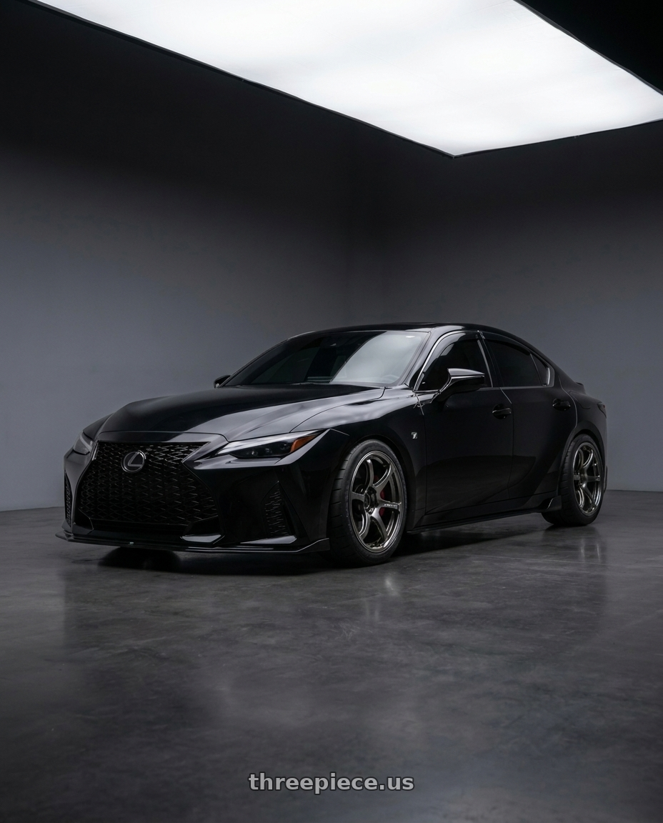2021 Lexus IS350 with Gram Lights 57DR 5x114.3 18x9.5+38 Grace Silver wheels