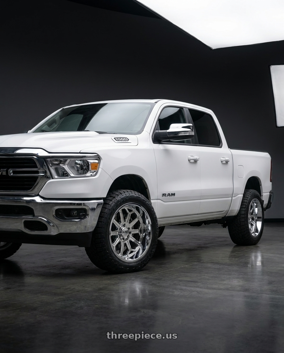 2021 Ram 1500 Laramie with Cali Off-Road Auburn 9117 6x139.7 22x12-51 Black/Milled wheels