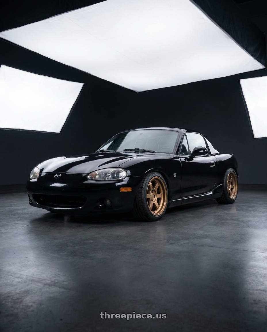 2001 Mazda MX-5 NBFL with 9six9 SIX-1 Deep 4x100 15X8 +20 Matte Bronze wheels