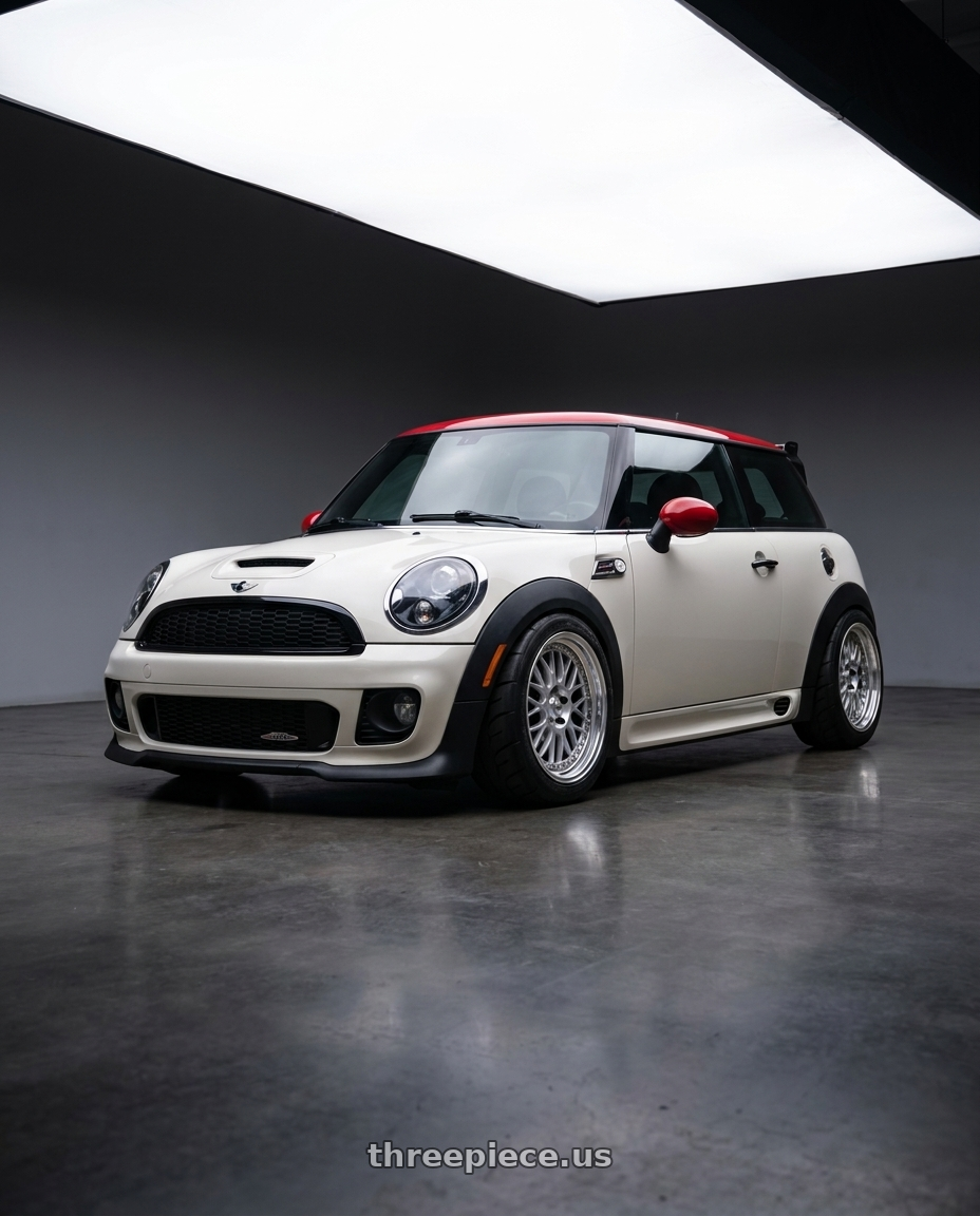 2013 mini cooper JCW hardtop with Work Meister M1 3p 4x100 18x8+38 O Disk Silver wheels