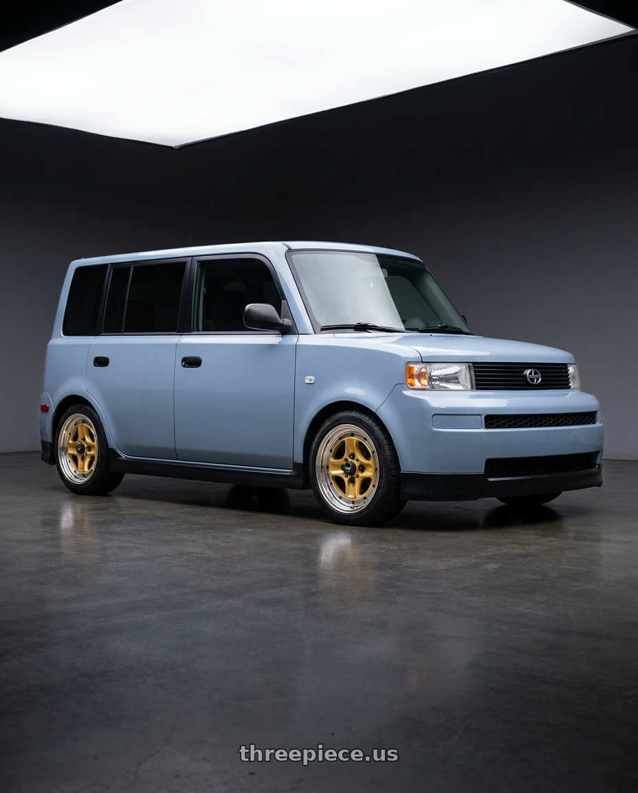2006 Scion xB with Work Equip 40 4x100 15x7 +20 o disk Sprint Gold wheels