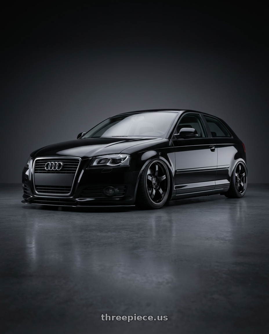 2012 Audi A3 8P with Gram Lights 57CR 5x112 19x8.5+45 Glossy Black wheels