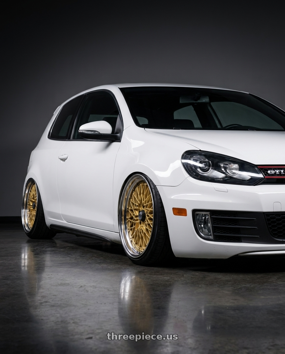 2012 VW GTI with SSR Formula MESH 5X100 18X9.5+25 HP Disk Fm Gold wheels