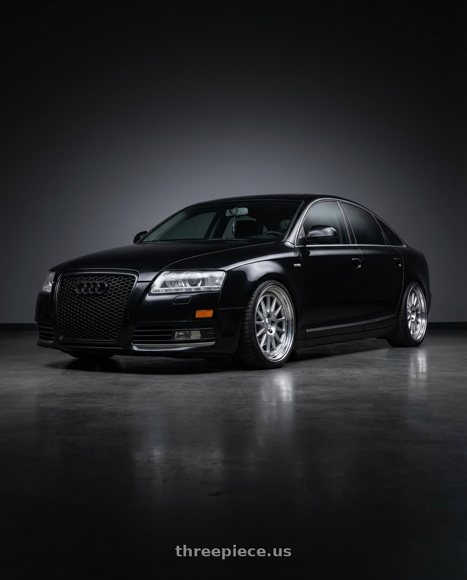 2010 audi a6 c6.5 with Work Seeker Fx 4x100 16x6.5+30 A Disk Matte Silver Polish wheels