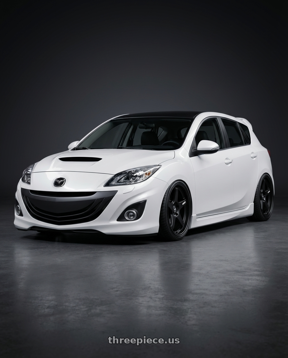 2012 Mazda Mazdaspeed3 with ESR Wheels APEX SERIES AP5 5x114.3 18x9.5 +35 Matte Black wheels