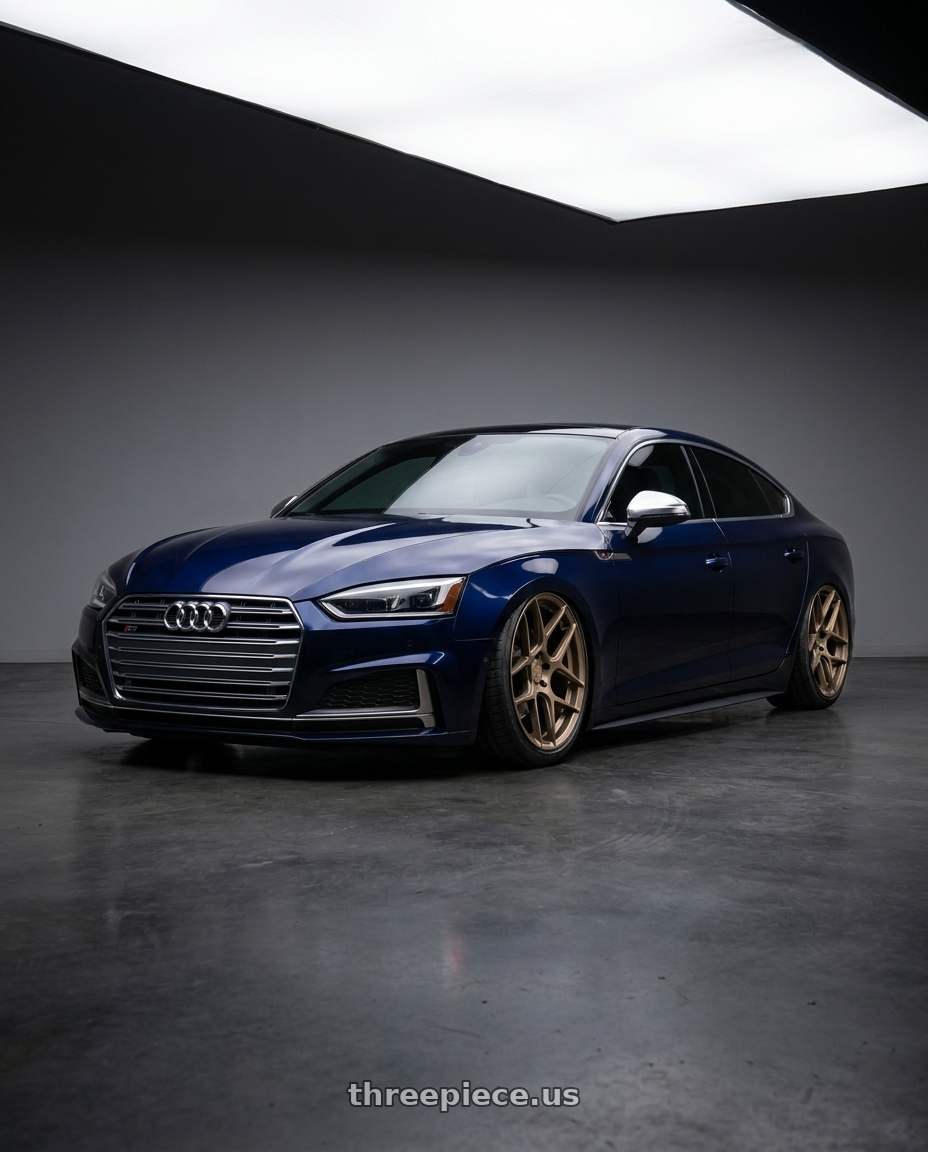 2014 Audi S5 B8 with Aodhan AFF2 5x112 20x10.5+35 Matte Bronze wheels
