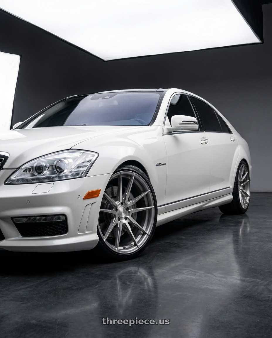 2009 Mercedes s63 with Rohana RFX2 5x112 20x10+42 Brushed Titanium wheels