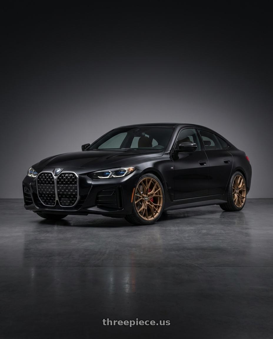 2026 bmw 430i gran coupe with F1R FS1 5x112 19x8.5+35 Matte Bronze wheels