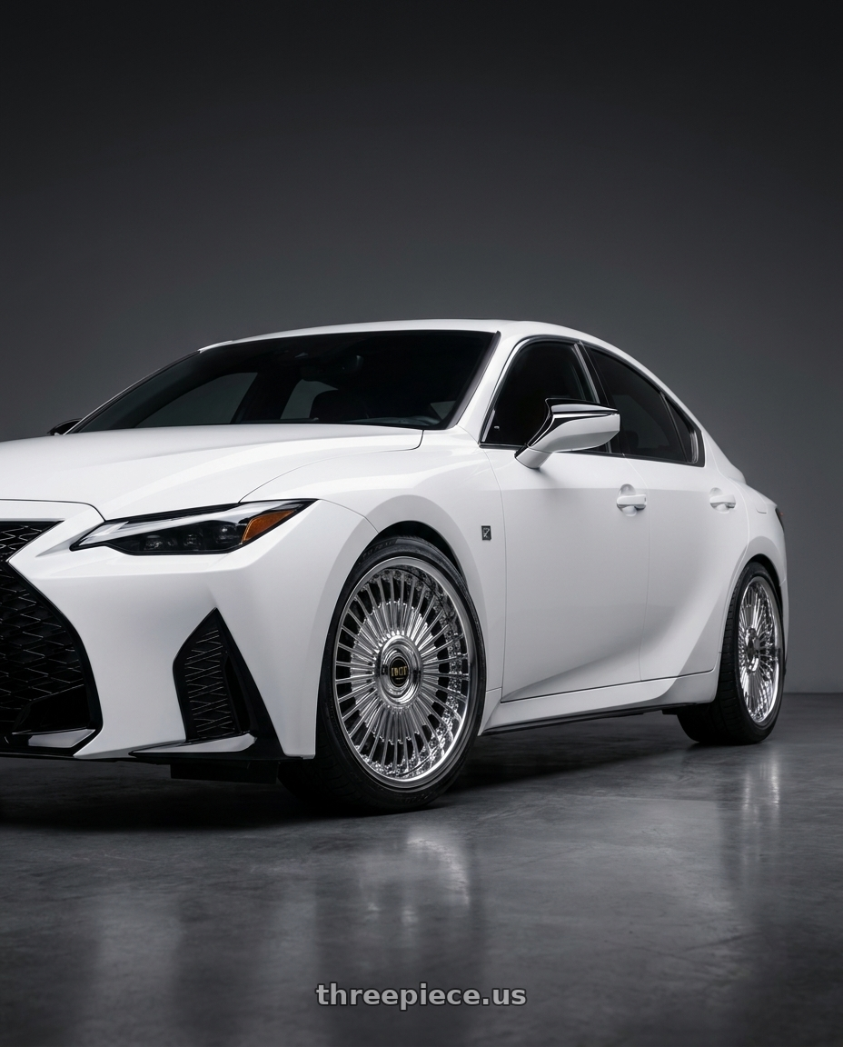 2023 Lexus IS 350 F sport white  with Work Emitz Chrome 5x114.3 19x8.5 +45 wheels