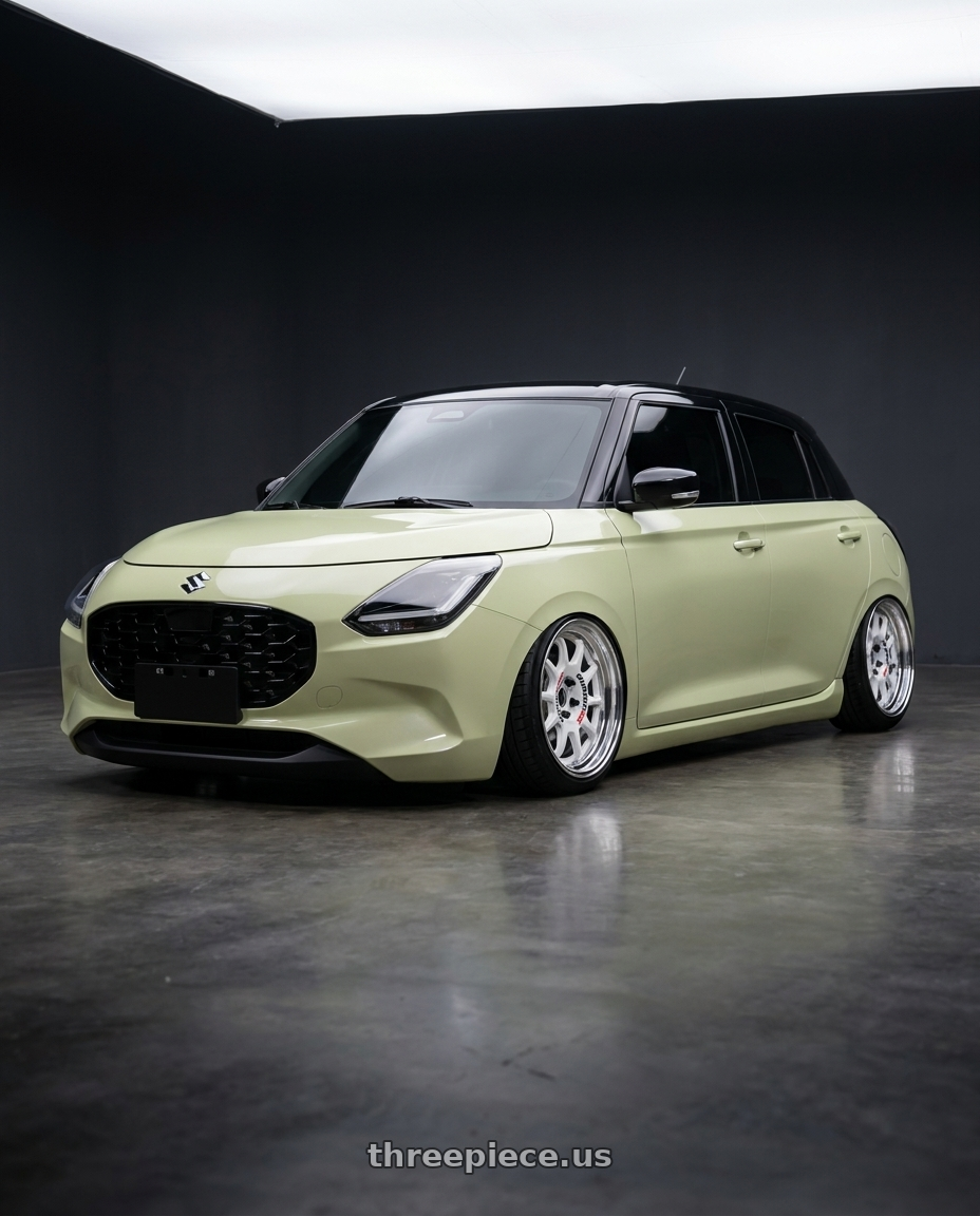 2026 Suzuki swift with Work Emotion Rs11 2p 4x100 16x7 38 white wheels