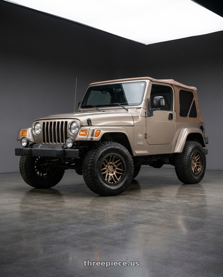 2003 jeep wrangler with Black Rhino ARCHES 5X114.3 15X7 +15 BRONZE W/ BLACK RING wheels