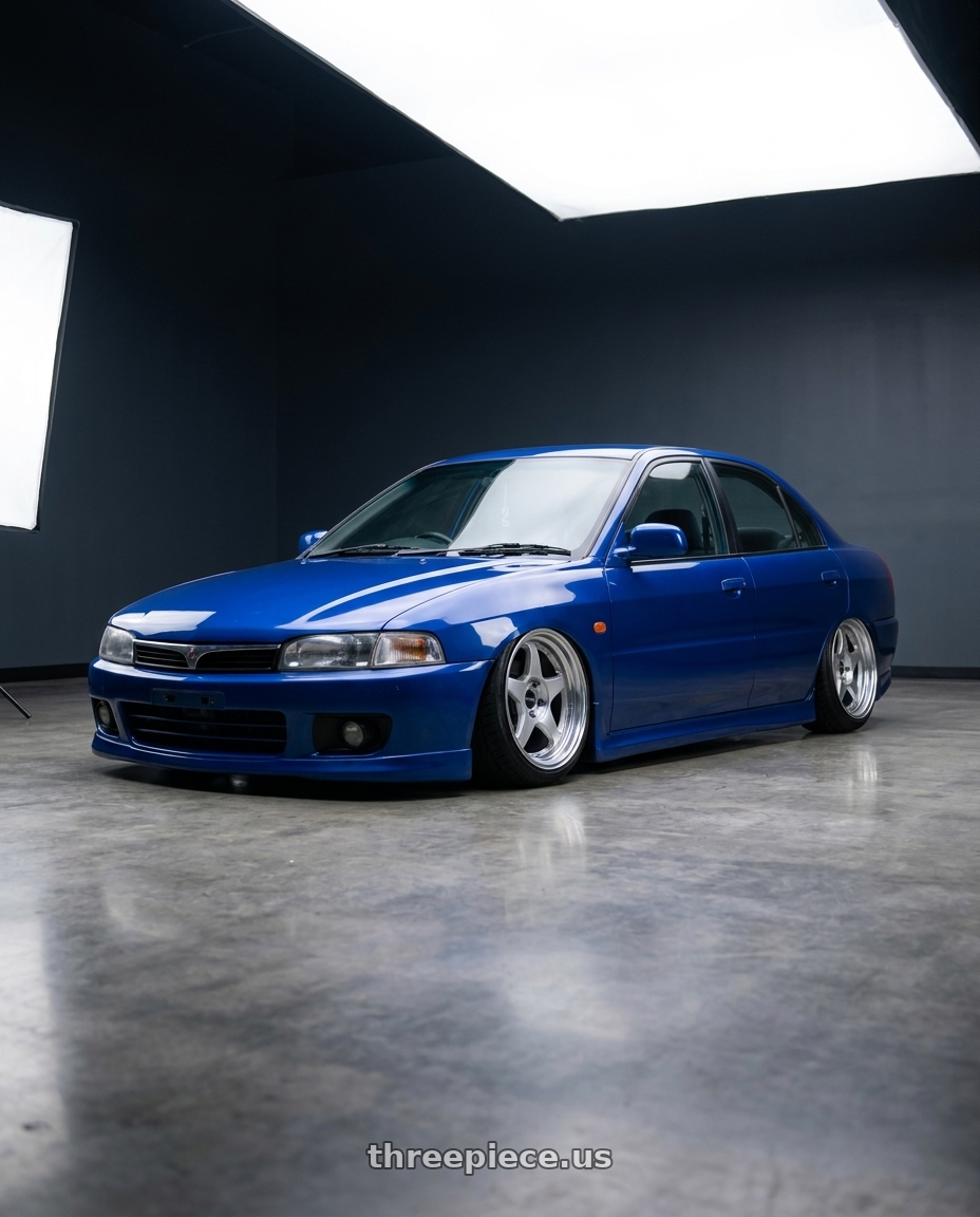 1996 Mitsubishi Lancer Base with Kansei K11S Tandem 5x114.3 17x9 35 Hyper Silver wheels
