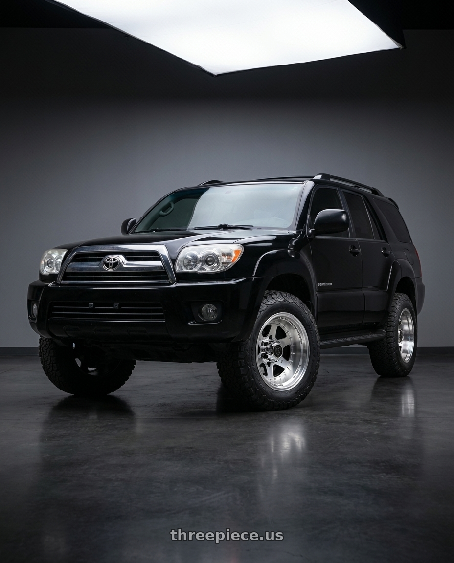 2007 Toyota 4Runner with WHITE DIAMOND W3910 6x139.7 16x10-44 BLACK / MACHINED wheels
