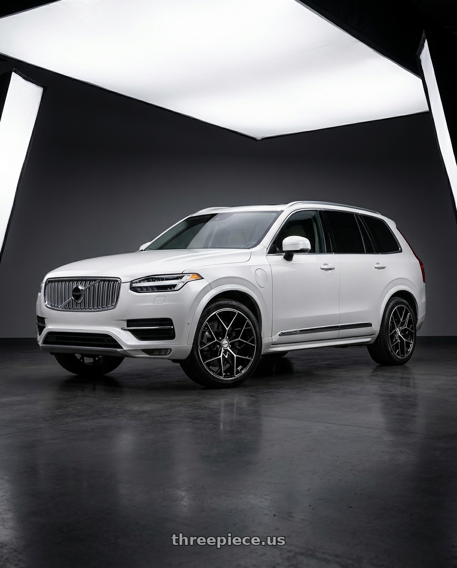 2017 Volvo xc90 T6 with Shift Piston 5x108 18x8.5 +35 Gloss Black Machined wheels