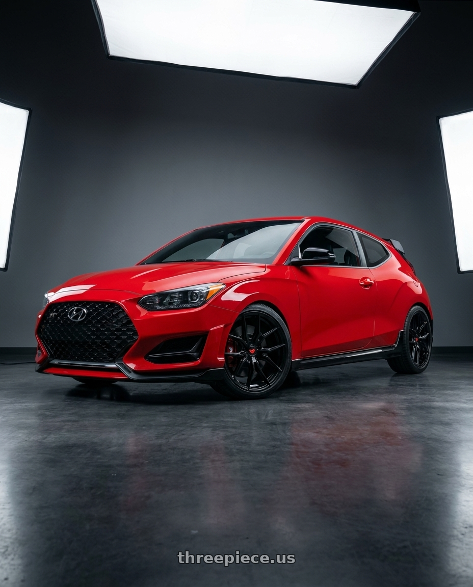 2022 Hyundai Veloster N with VOSSEN HF-5 5X114.3 19x9.5 +40 GLOSS BLACK wheels
