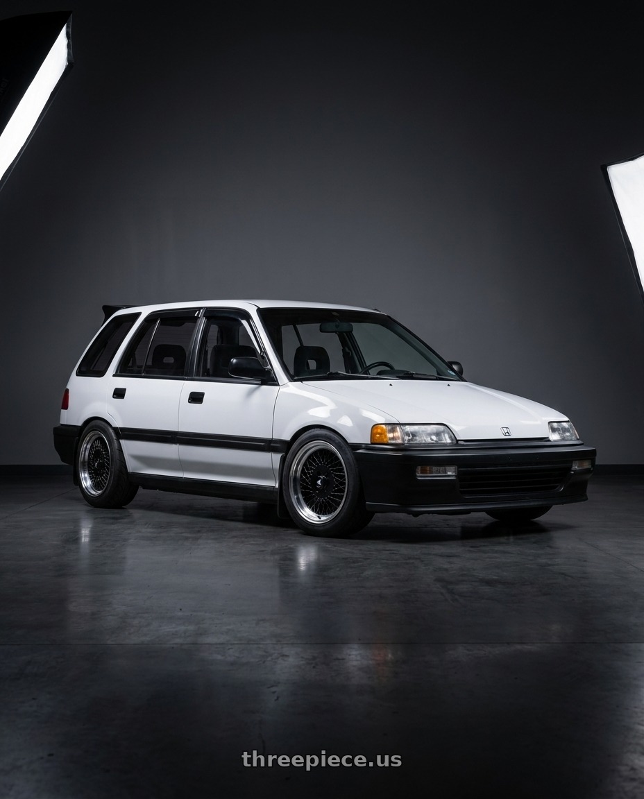 1991 Honda Civic with Enkei Enkei92 Classic Line 4x100 15x7+38 Black wheels
