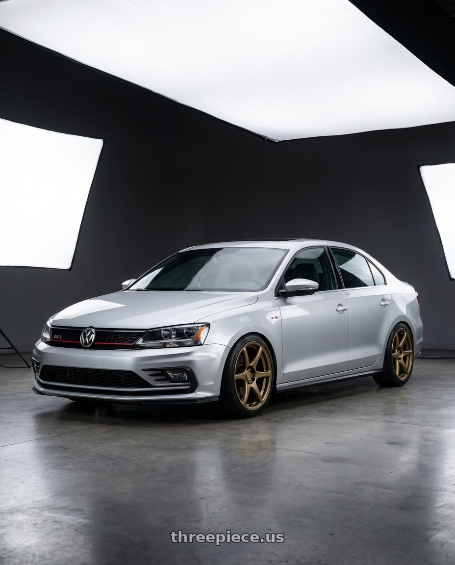 2016 Volkswagen Jetta GLI MK6 with Kansei K11B Tandem 5X112 18x8.5 35 Bronze wheels