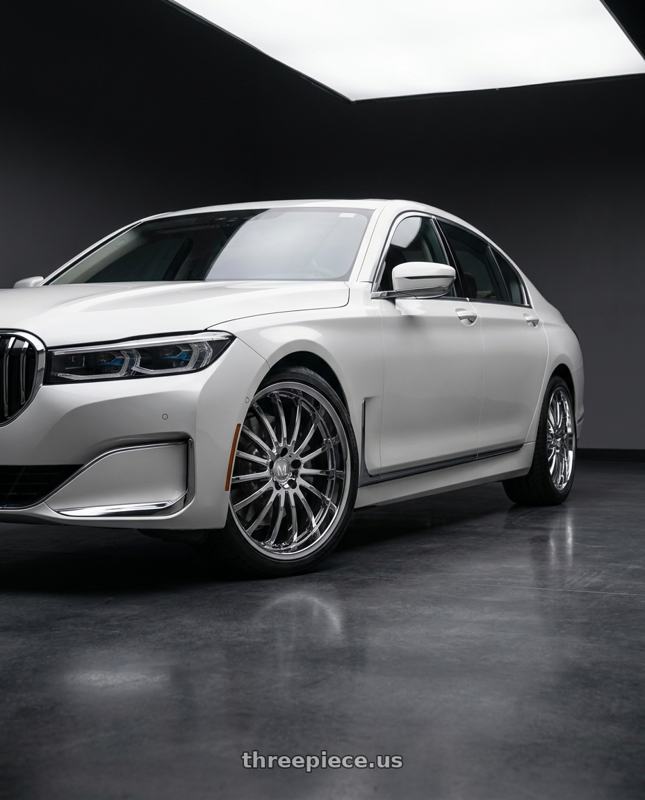 2022 BMW 750I XDrive with Mandrus MILLENIUM 5X112 19X8.5 +25 CHROME wheels