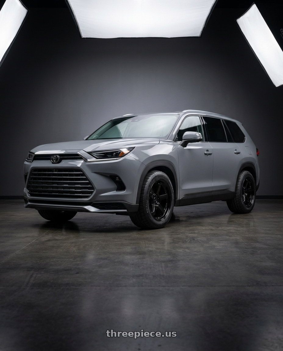 2026 Toyota grand Highlander max with KATANA RACING HR05 5x120 18x8.5 +35 Gloss Black wheels