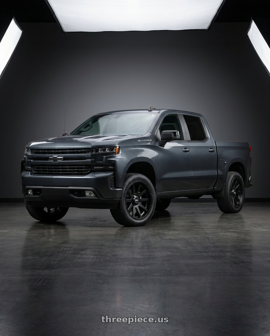 2021 Chevrolet Silverado 1500 LT with Ion Type 143 6x139.7 20x9+18 Matte Black wheels