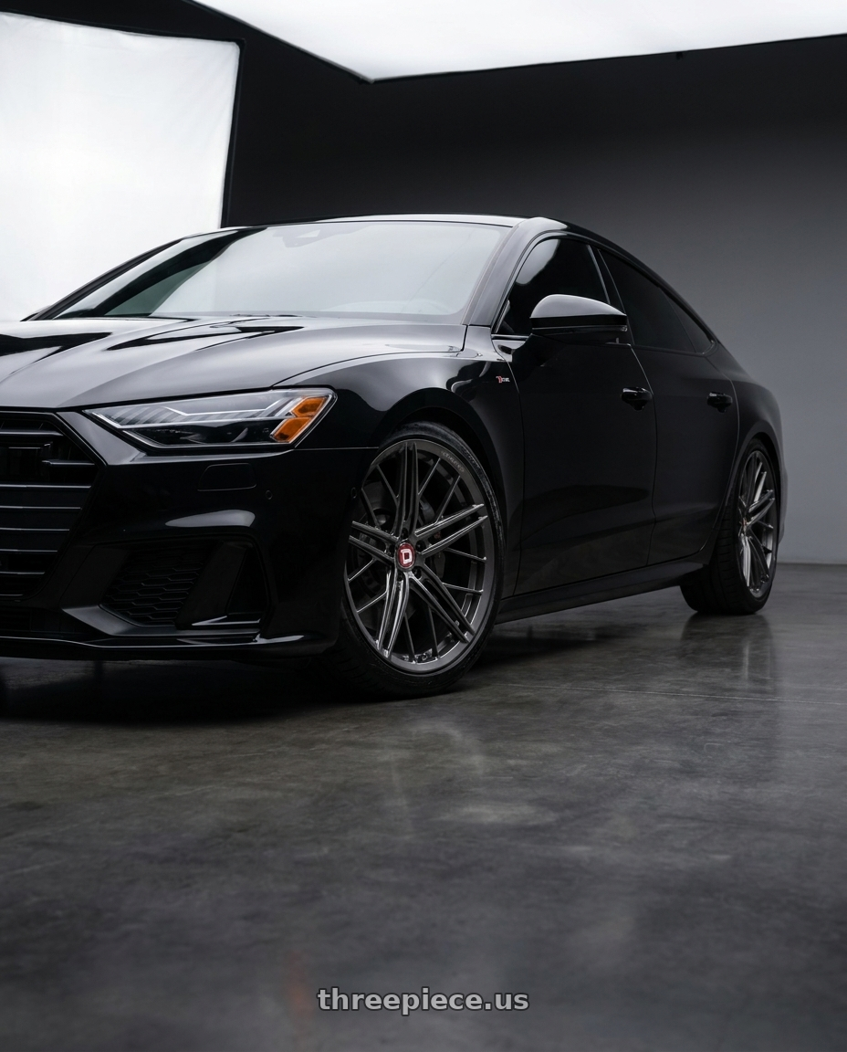 2020 audi A7 with Avant Garde Wheels F53R BLANK 20x11 +BLANK Dark Graphite Metallic wheels