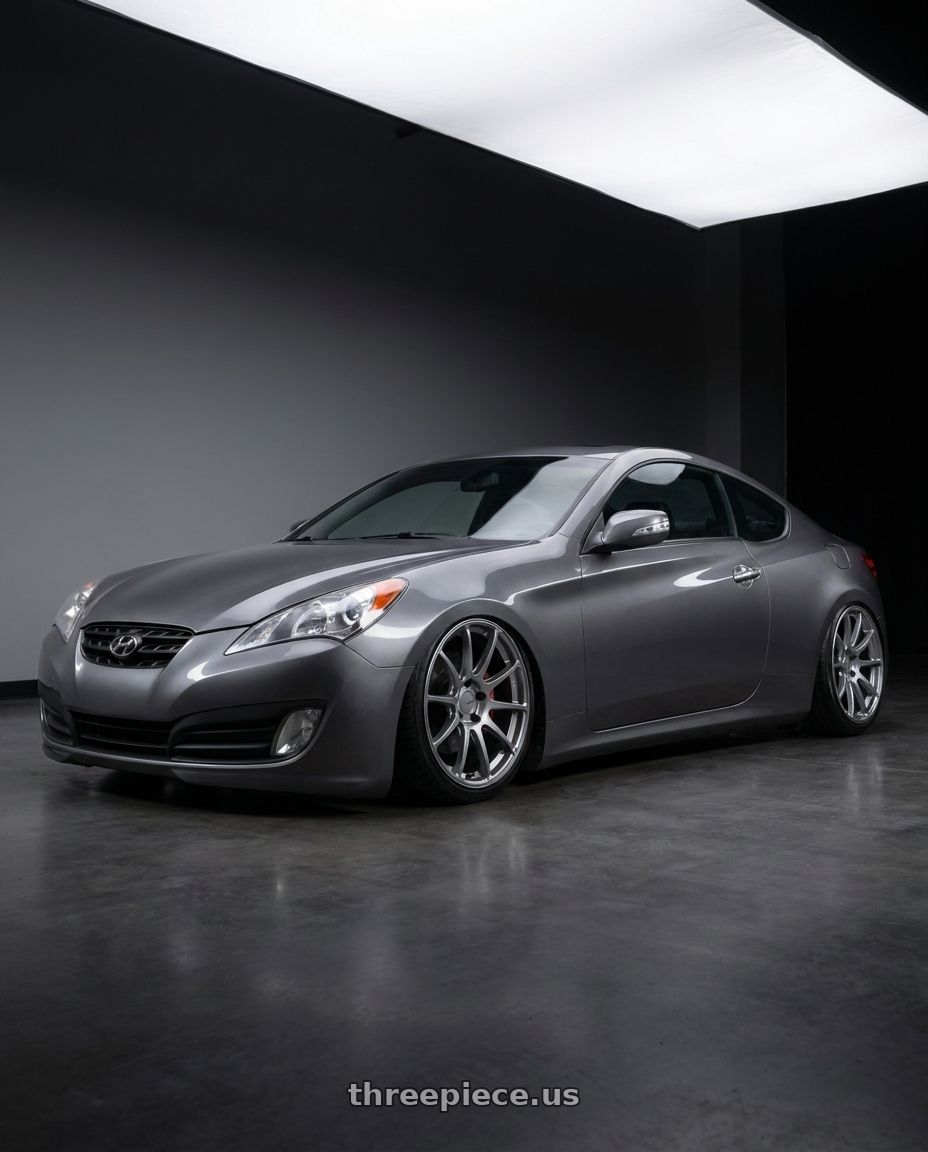 2014 Hyundai Genesis Coupe with Ssr Gtv02 5x114.3 19x8.5+38  GLARE SILVER wheels