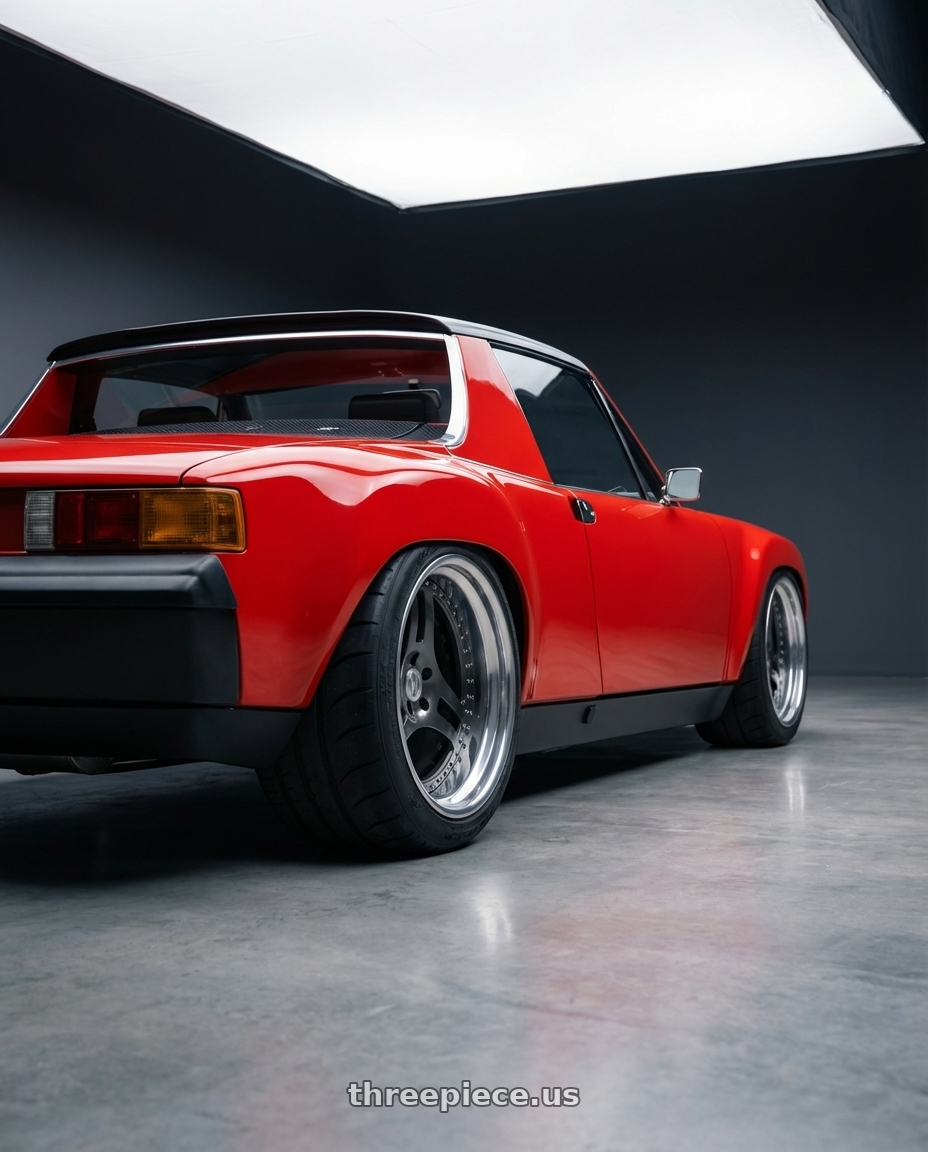 1974 porsche 914 with Heritage Wheel TSUKUBA wheels rear three quarter view meaty tires