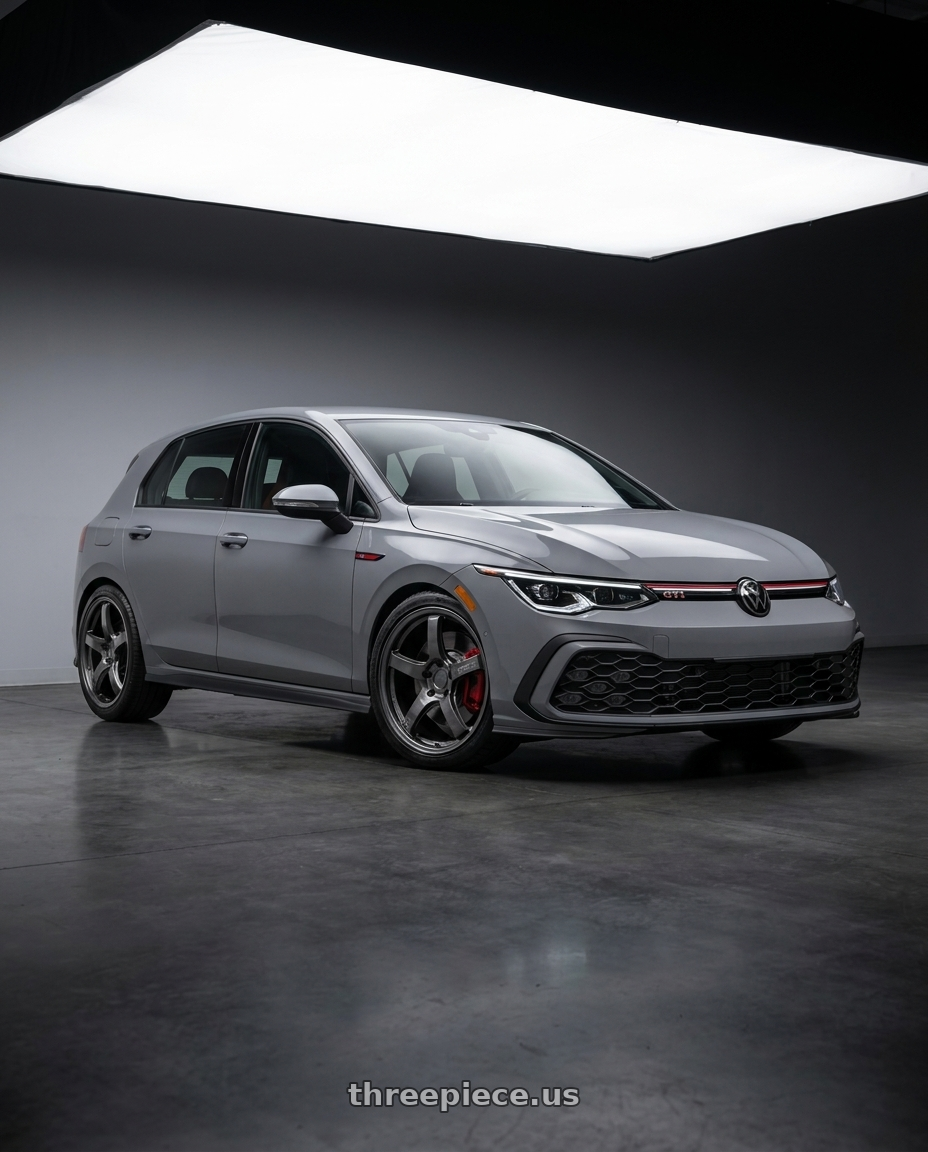 2026 vw gti with Gram Lights 57CR 5x114.3 18x9.5 +38 HS GUNMETALLIC wheels