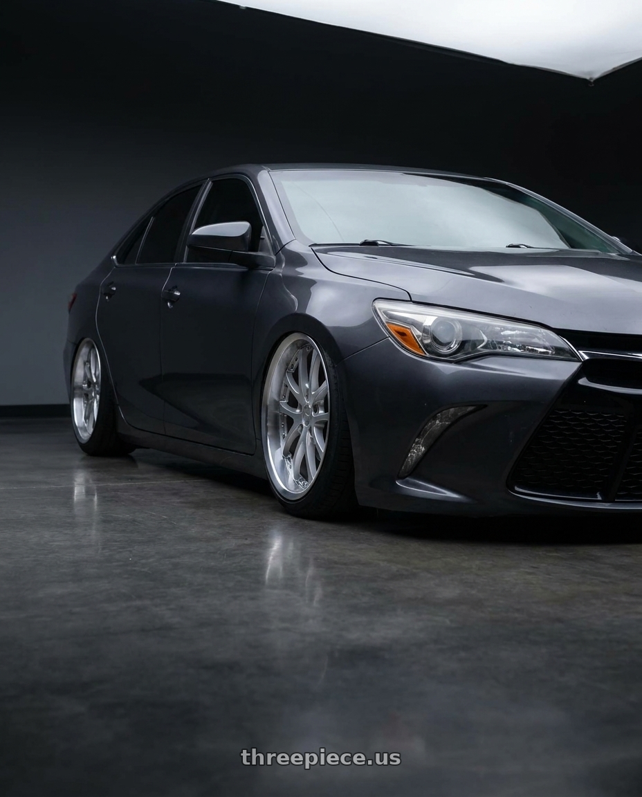 2015 Toyota Camry se with Vors AR5 5x114.3 17x9 +30 Silver Machine Face Lip Chrome Rivet wheels