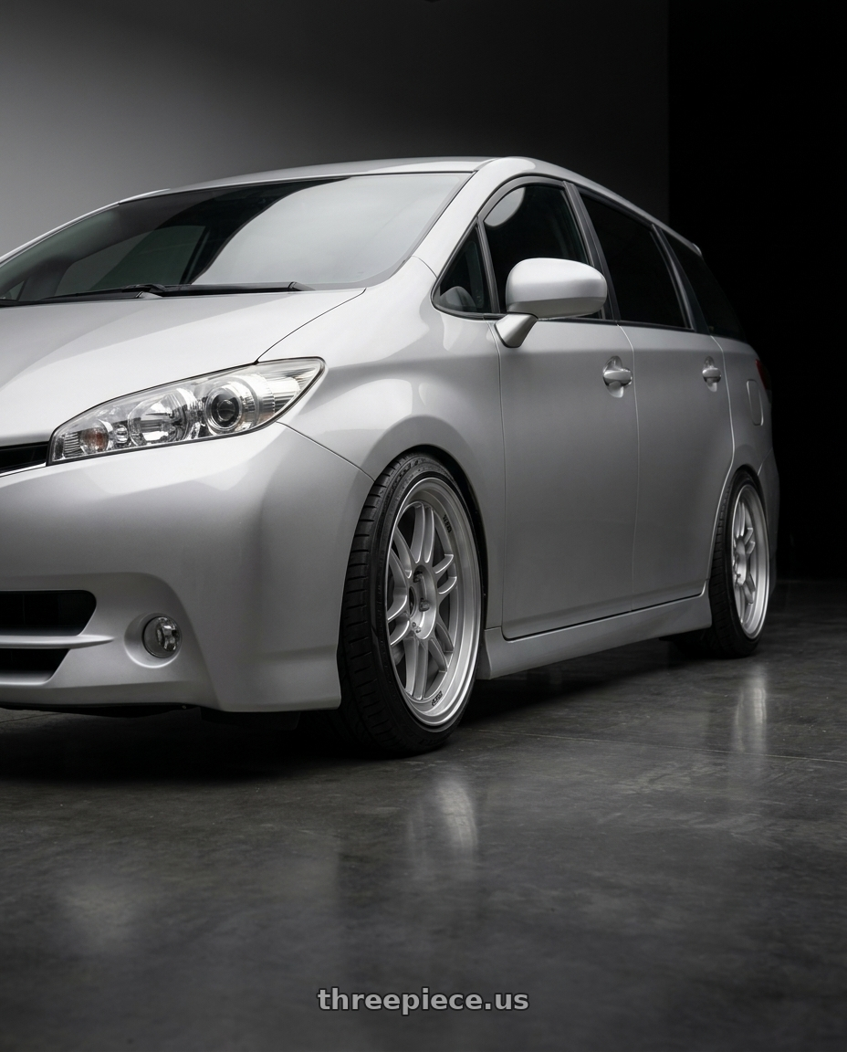2011 Toyota Wish with Enkei RPF1 5x100 18x8+45 Silver wheels